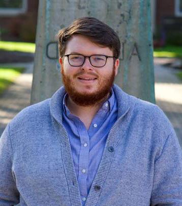 man with collared shirt, glasses